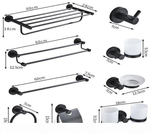 

black bathroom accessories setpaper holdertowel bartoilet brush holdertowel rack bathroom hardware set 304 stainless steel bbysck mj_bag