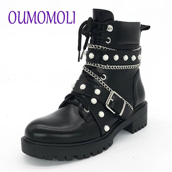 

winter boots women pearl + chain bead bling boots women's zipper ankle square heel motorcycle v276, Black