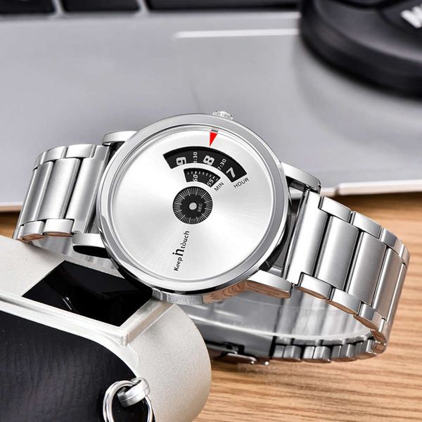 

new concept 20 years of watches personalized men's watch creative no pointer trend, Slivery;brown