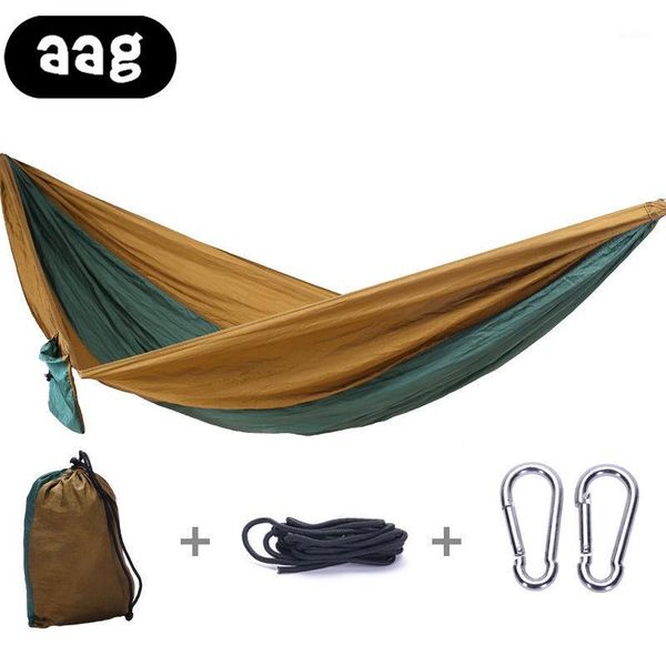 

portable travel hammock outdoor camping mosquito net nylon hammock adjustable hunting sleeping bed durable swings adult1