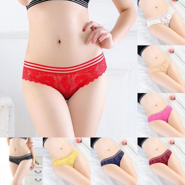 

lingerie erotic women floral lace splice briefs panties thongs lingerie underwear string sexi bielizna #3012041, Black;pink