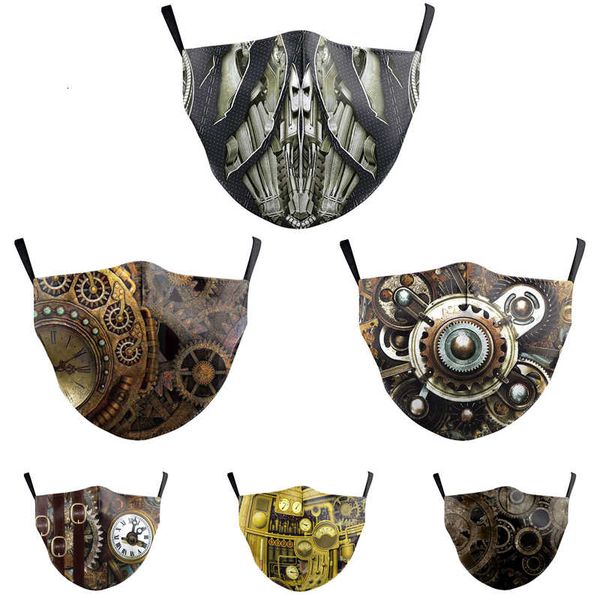 

face earloop 3d clock printing adjustable masks anti splash and splatte sunshade respirator dustproof mouth mask owf1035
