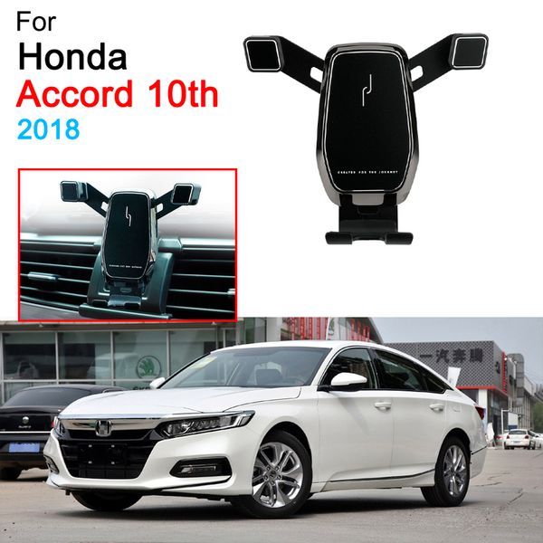 

43fgvent car mount air clip clamp mobile phone holder for honda accord 10th accessories 2019