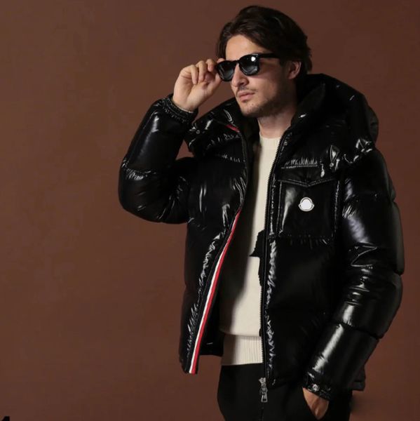 

woman white duck down male down coat man parka puffer coat outerwear solid overcoat winter warm lammy thick casual luxury windbreaker hooded, Black