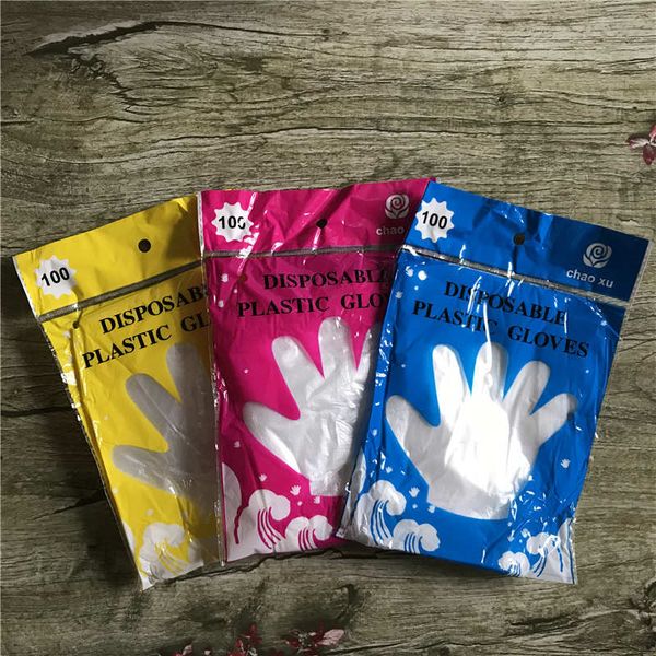 

disposable one-off plastic restaurant bbq cleanfactory/lot transparent eco-friendly pe gloves kitchen garden accessories