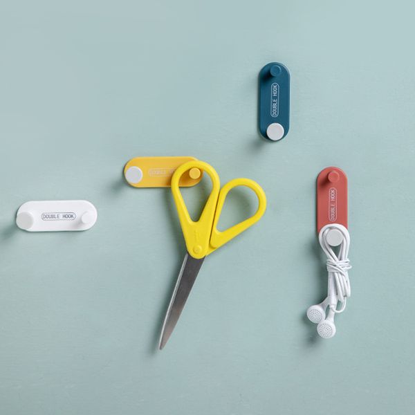 

nordic hook clothes hangers kitchen bathroom wall mounted coat hook key towel scissors holders non punching plastic hooks