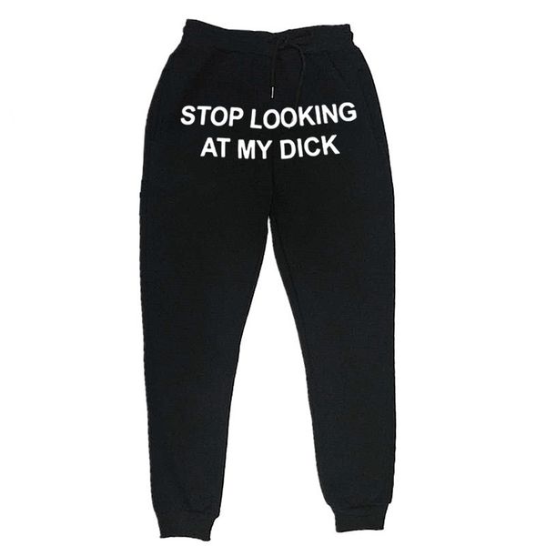 

2020 hip hop трениках мужчины женщины joggers налюбоваться мой дик sweatpants печать высокой талией trousershippie брюки мужчины, Black