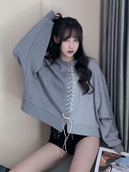 

2020 autumn new o neck solid full casual coat sweatshirt women, Black