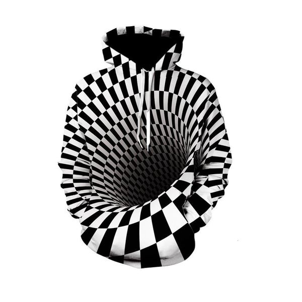 

black and white whirlpool 3d autumn men's sweatshirt ladies hooded jacket hooded men 3d hoodie hip-hop clothes