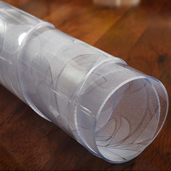 

1,5 мм прозрачный пвх скатерть водонепроницаемый круглый круг пвх столовая ткань столовая крышка кухонный узор масляный стол ткань обеденный