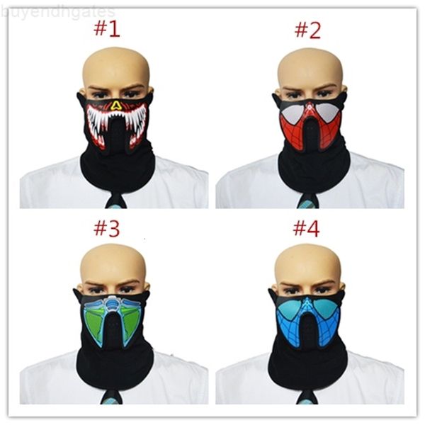 

halloween masquerade led masks lower half face mask el wire mask el flashing mask with sound controlled festive party gift outdoor cycling