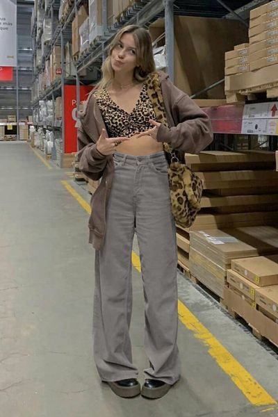 

2021 new womens indie streetwear corduroy vintage teenager skater girl style baggy pants fashion high waist trousers pdnf, Black;white