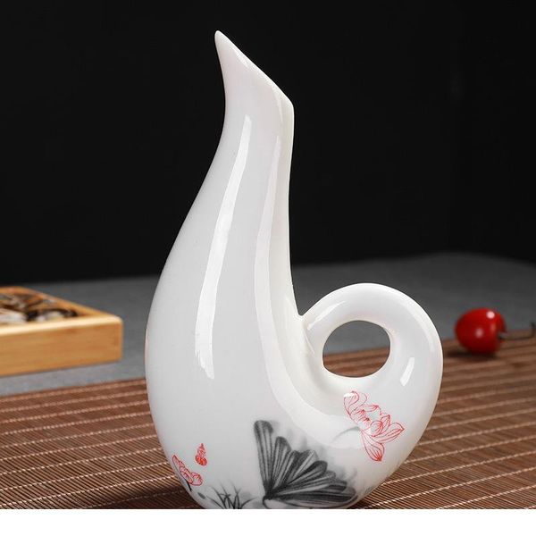 

chinese sake set, 6 pieces sake set hand painted design porcelain pottery traditional ceramic cups crafts wine glasses sqckwy