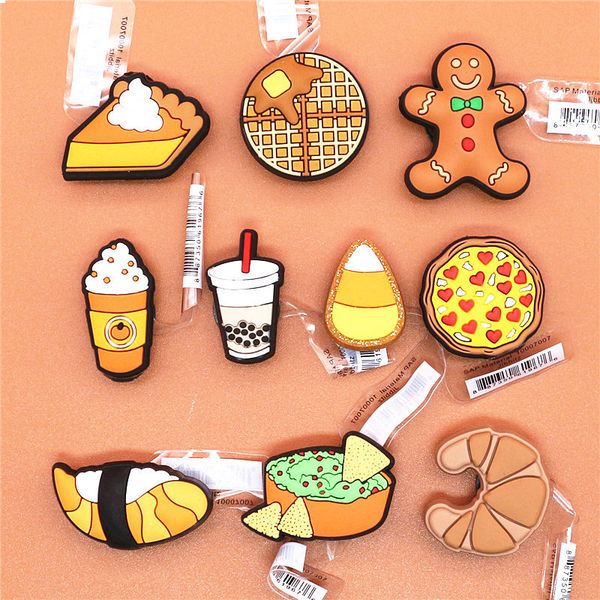 

foods shoe charms cute sushi cookies ice cream cake pvc shoes sandals accessories decoraciones buckle kids gifts, White;pink