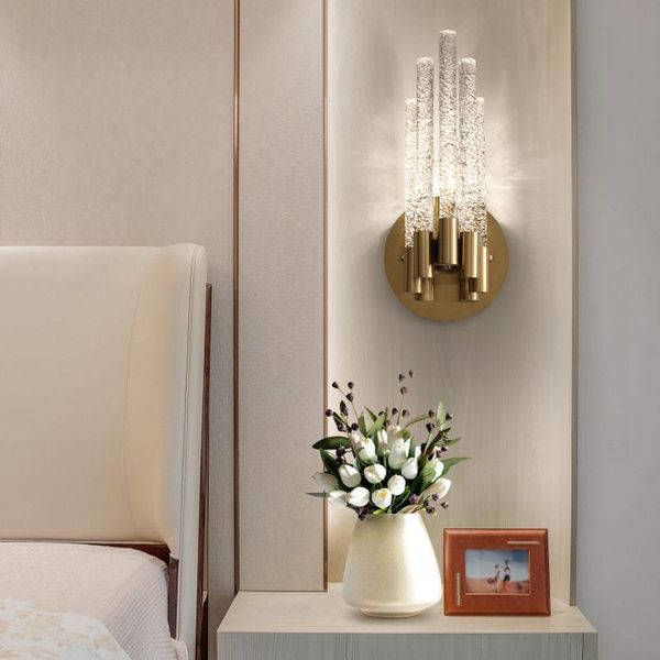

luxury gold crystal wall sconce lamps modern living room bedroom led wall lights creative home decoration lighting
