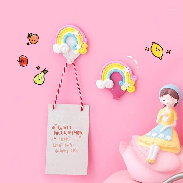 

hooks & rails creative cute hook strong adhesive wall hanger stick bedroom girl punch door wj0229441