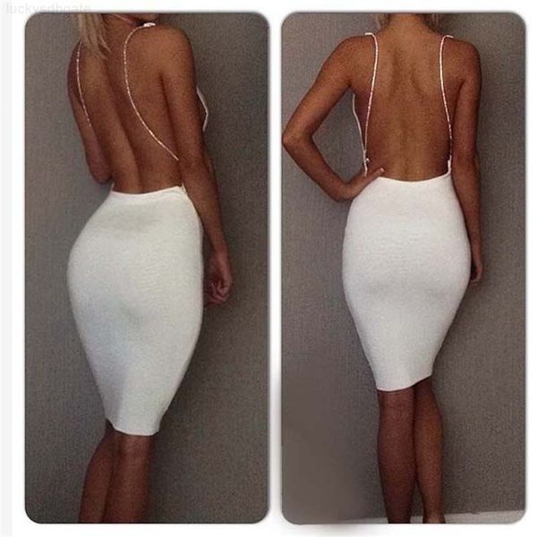 

factoryu7j9night women's backless dresses black white club party back open strap bodycon wrap bandage dress for women, Black;gray