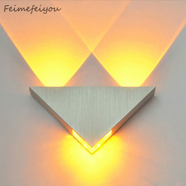 

modern led wall lamp 3w aluminum body triangle wall light for bedroom home lighting luminaire bathroom light fixture wall sconce 1020