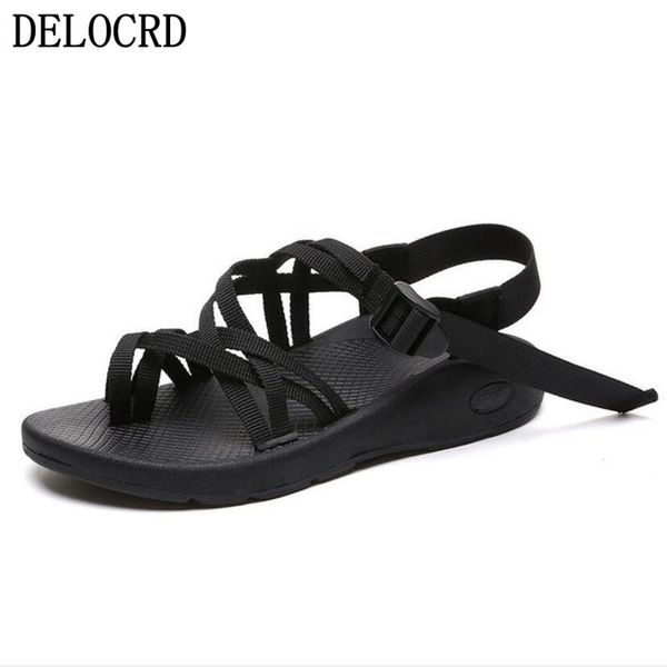 

холст женщин сандалии 2020 новая женская обувь женщина лето клин удобные сандалии женские slip-на плоской женщин sandalias, Black