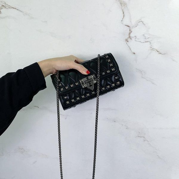 

bags 2020 new single shoulder messenger bag fashion texture rivet bag for women