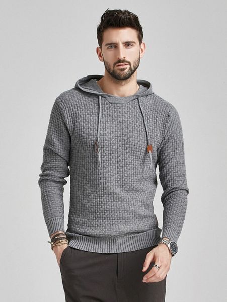 

men solid drawstring hooded sweater p2en#, White;black