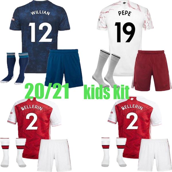 

tierney kids 20 21 soccer jersey ceballos henry football shirt 2020 2021 david luiz maillot de foot kids sets with socks, Black