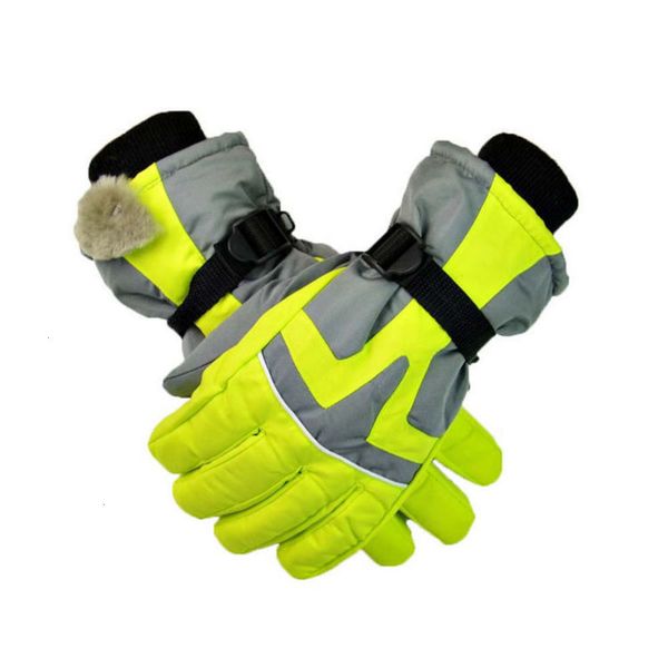 

men and women outdoor motorcycle riding warm waterproof gloves winter wool thickening fur integrated ski glovesw0ul, Blue;gray