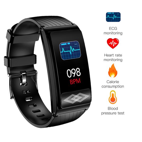

ecg ppg sports health band p10 heart rate blood pressure oxygen sleep monitoring bluetooth fitness tracker smart bracelet