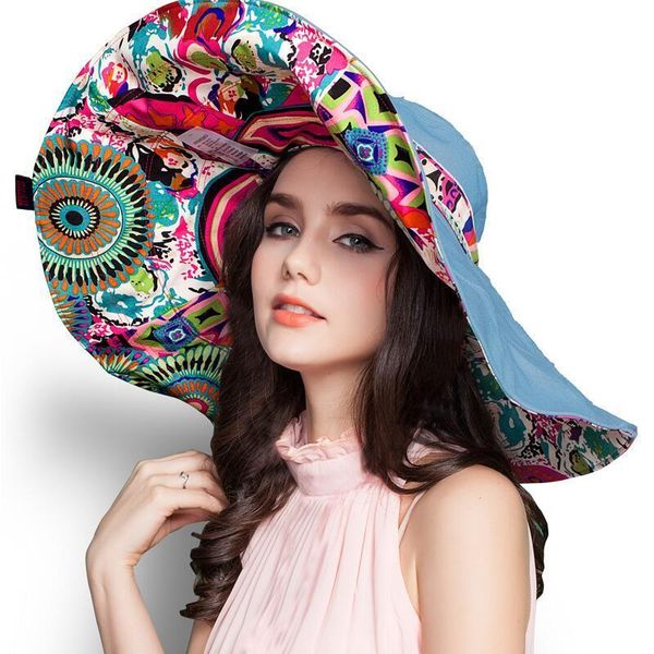 

fashion design flower foldable sun hats for women beach girls hat hat female summer uv protection bonnet enfant, Blue;gray