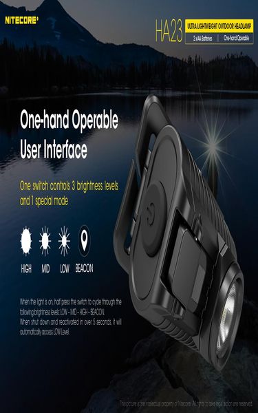 

nitecore ha23 250 lumens cree xp g2 s3 светодиодный фар водонепроницаемый aa портативный легкий свет с аккумулятором jlloky garden_light