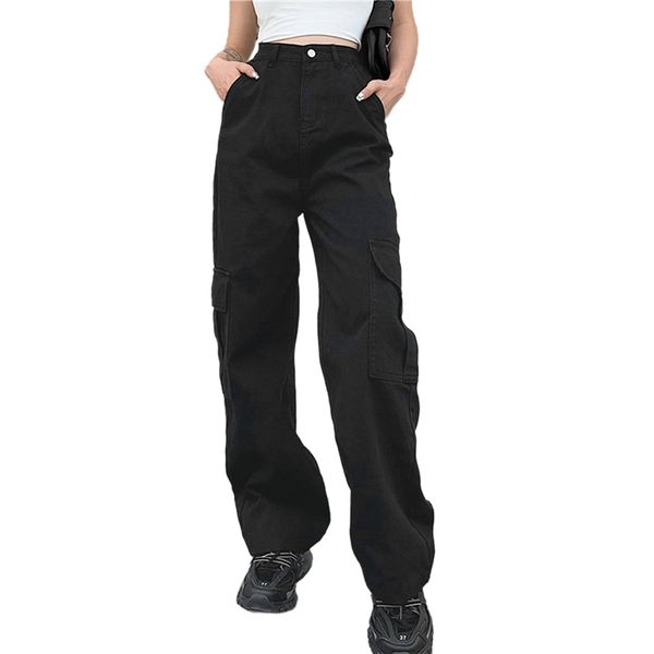 

korean wide women's leg jeans, fashionable, strong color, pocket, high waist sewing, jeans washing, Blue