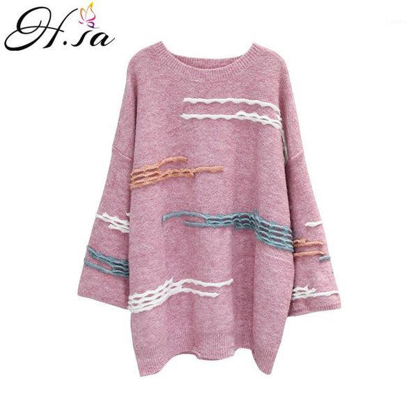 

h.sa women chic colorful pullover and sweaters oneck flare sleeve oversized streetwear jumpers 2018 fashion christmas sweater1, White;black