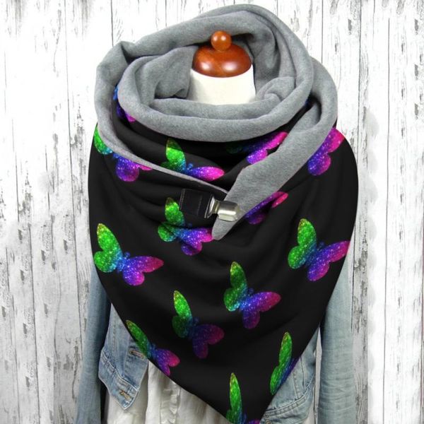 

scarves spring winter women scarf fashion print button soft wrap casual warm neck bandana headband hijabs stoles1, Blue;gray