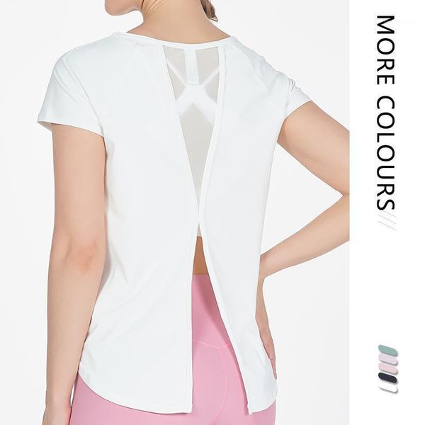 

yoga outfits style fashion running fitness dance clothes blouse solid color short sleeve ladies home loose t-shirt1, White;red