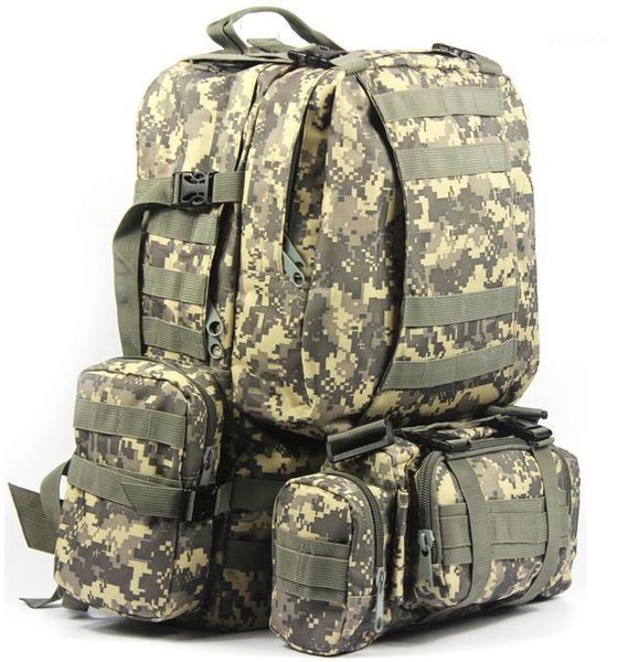

600d army fans outdoor tactical combination backpacking backpack shoulder bag large bag 50l acu1
