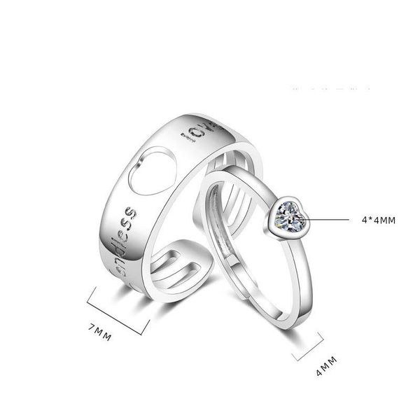 

yada подарки мода любовь сердца циркона кольцо для мужчин украшенные девушки полые влюбленные пары кольцо взаимодействие свадебные украшения, Silver