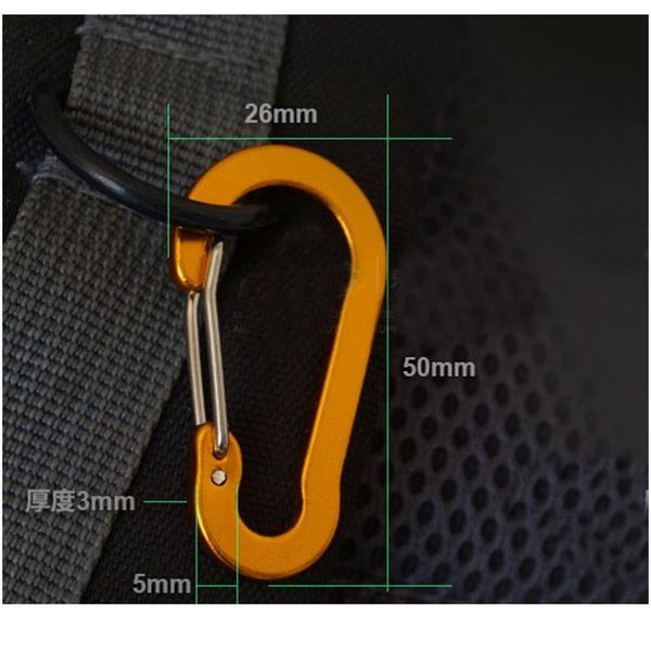 

10pcs carabiners aluminum alloy d carabiner spring snap clip hooks keychain climbing carabiner for keys campi qylebn