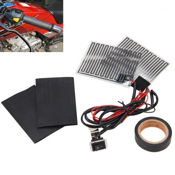

handlebars atv 12v universal motorcycle electric heating handle kit heated grip pads+heat resistant tape+heat cover handlebar pad1