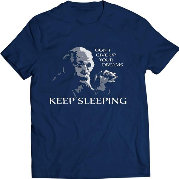 

don't give up your dreams gift idea einstein keep sleeping fashion brand design casual cool navy blue hooded sweatshirt hoodie men t sh