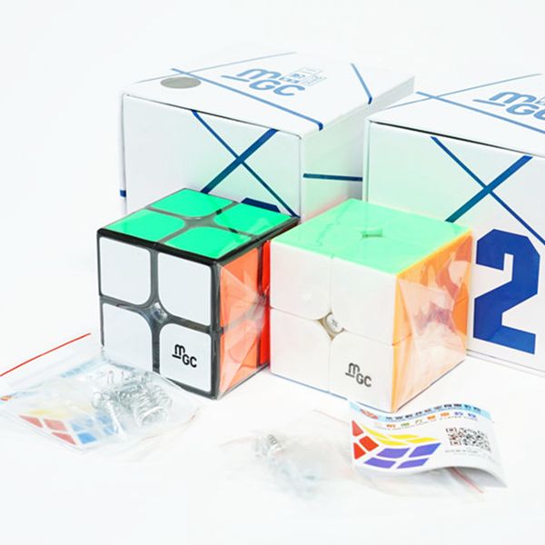 

original yj mgc 2x2 magnetic magic cube yongjun mgc 2*2 speed cube for brain training toys for children kids y200428