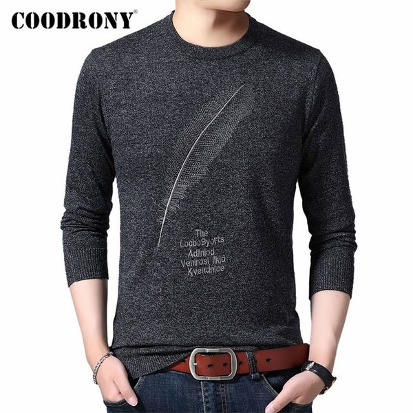 

coodrony brand sweater men casual o-neck pull homme knitted cotton wool pullover men autumn winter fashion jumper sweaters 91080 201224, White;black