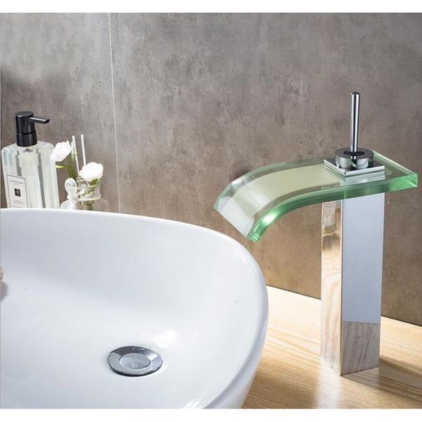 

new brass faucet bathroom glass waterfall counter basin electroplating and cold mixed kitche jllurx yy_dhhome