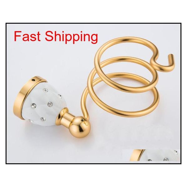 

wall mounted bathroom hair dryer holder hair dryer rack solid brass golden/chrome diamond storage ra qylrmb sports2010