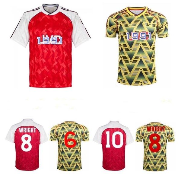 

1990 1991 1992 1993 ian wright tony adams cole retro soccer jersey rocastle dixon campbell merson smith classic vintage football shirt, Black;yellow