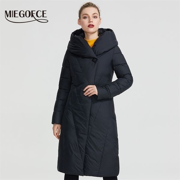 

miegofce winter long model women's jacket coat warm fashion women parkas high-quality bio-down women coat brand new design 201006, Black