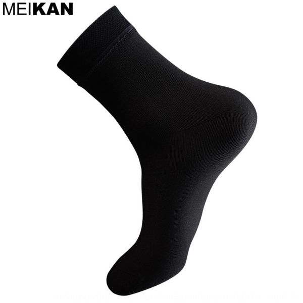 

meikan beautiful mercerized cotton four seasons men's lightweight wear-resistant business singed mercerized cotton socks and sockspilll, Black