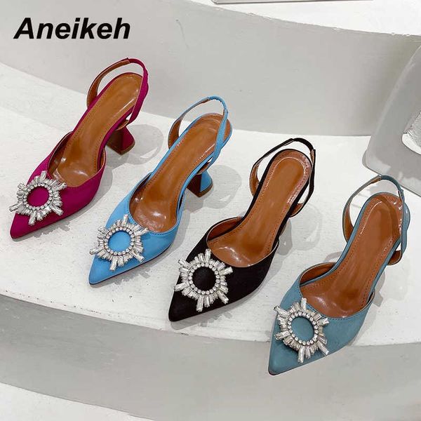 

famous brand designer spring/autumn crystal pumps bling pointed toe rome slip-on fashion trend high heels classics women's shoes new 20, Black