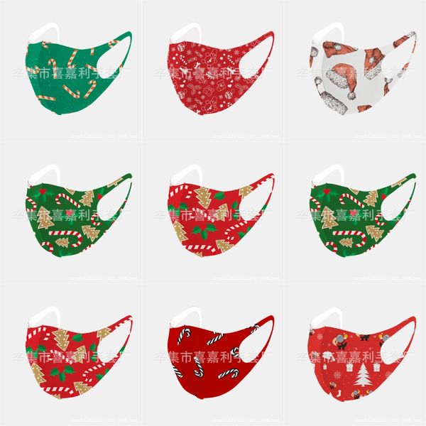 

washable solid color cloth mouth christmas mask dustproof and smong face christmas mask colorful protective christmas mask forandw-00029#503, Black