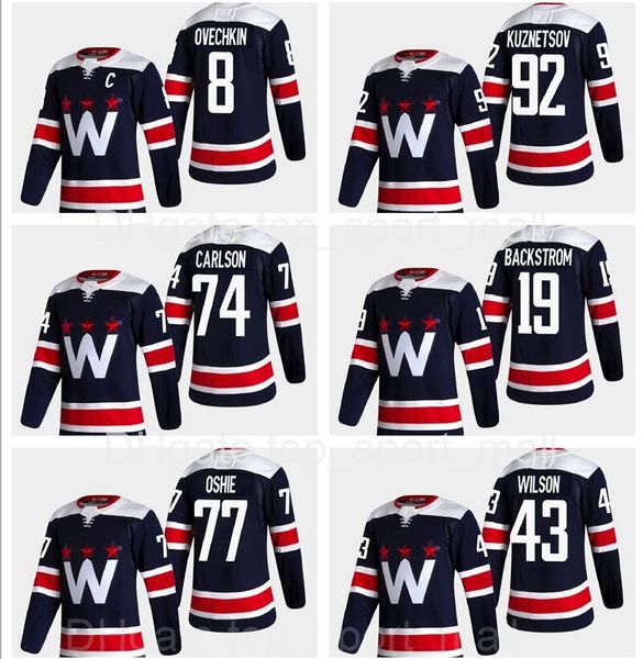 

alternate navy washington capitals jersey hockey 8 alex ovechkin 77 tj oshie tom wilson evgeny kuznetsov 74 john carlson 35 henrik lundqvist, Black;red