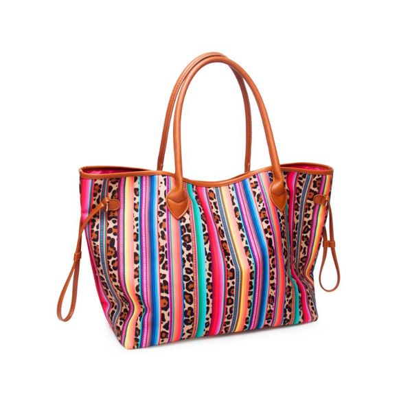 

10pcs lot stripe leopard tote canvas leopard tote string travel dom1061068